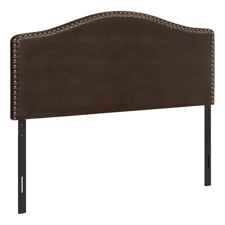 MONARCH SPECIALTIES Bed, Headboard Only, Full Size, Bedroom, Upholstered, Pu Leather Look, Brown, Transitional I 6010F